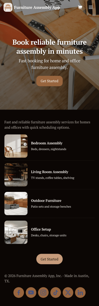 Furniture Assembly App Template