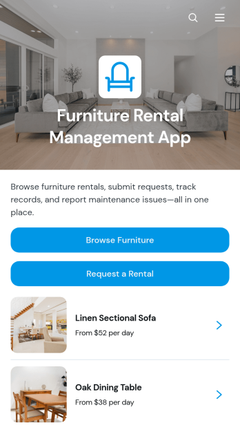 Furniture Rental Management App Template