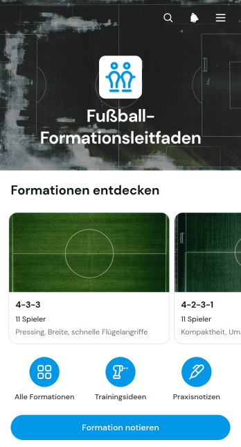 Fußballformations-Leitfaden-App