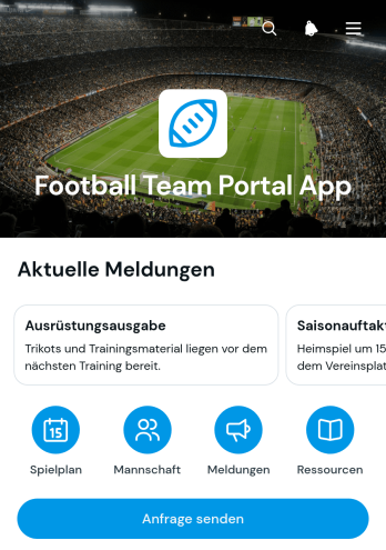 Fußballmannschaftsportal-App