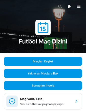 Futbol Maç Dizini Uygulama Șablonu