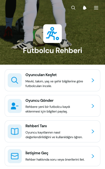 Futbolcu Rehberi Uygulama Șablonu