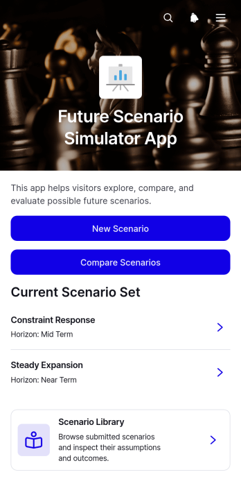 Future Scenario Simulator App Template