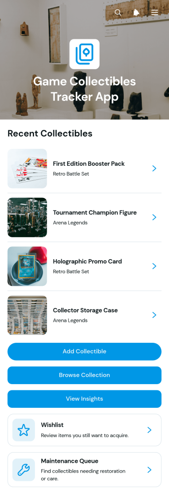 Game Collectibles Tracker App Template