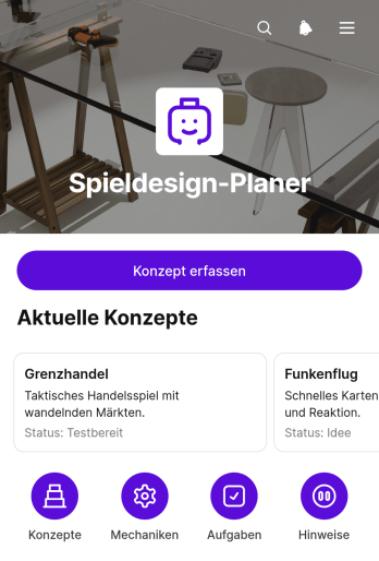 Game Design Planner App