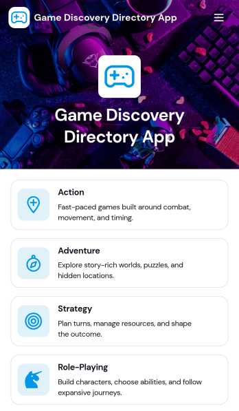 Game Discovery Directory App Template