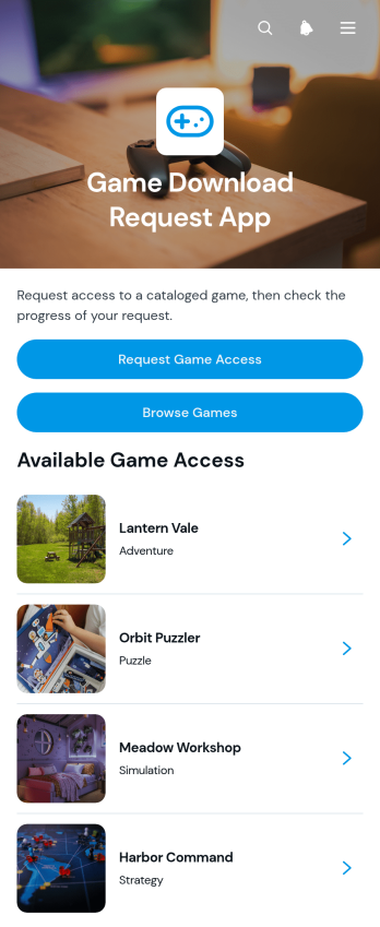 Game Download Request App Template