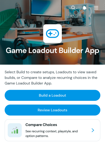 Game Loadout Builder App Template