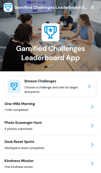Gamified Challenges Leaderboard App Template