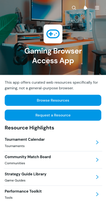 Gaming Browser Access App Template