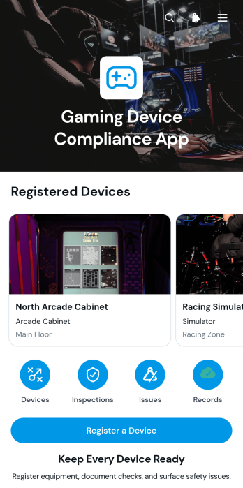 Gaming Device Compliance App Template