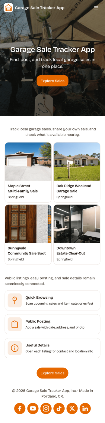 Garage Sale Tracker App Template