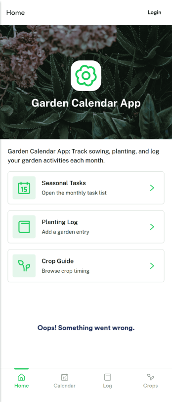 Garden Calendar App Template