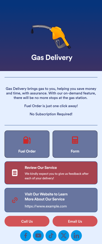 Gas Delivery App Template
