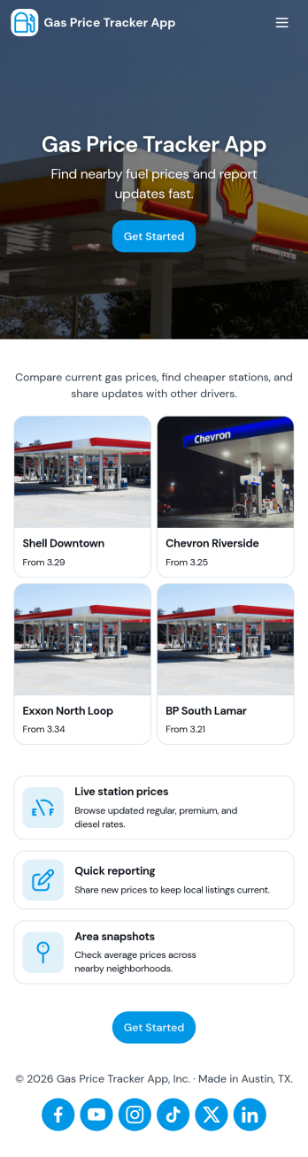 Gas Price Tracker App Template
