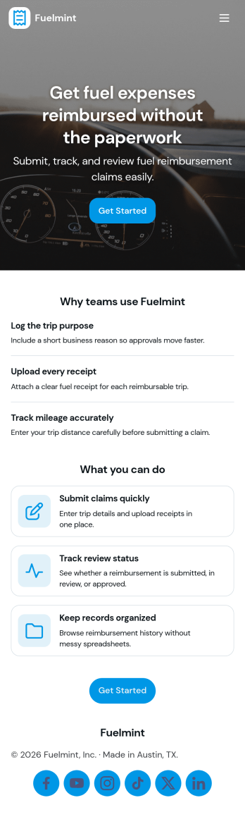 Gas Reimbursement App Template