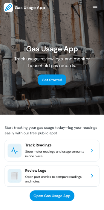 Gas Usage App Template