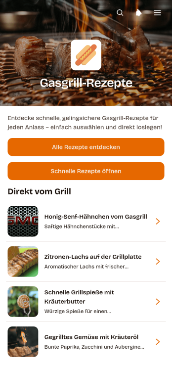 Gasgrill-Rezepte-App