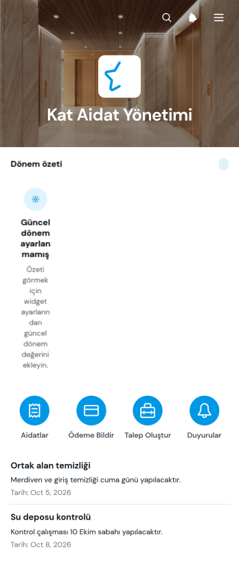 Gayrimenkul Aidat Yönetimi Uygulama Șablonu
