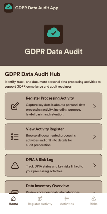GDPR Data Audit App Template