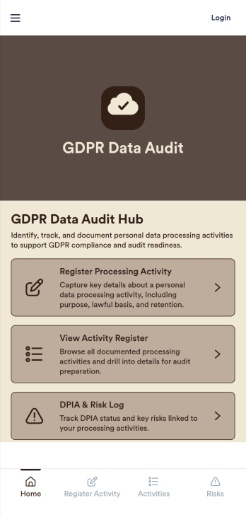 GDPR Data Audit App Template