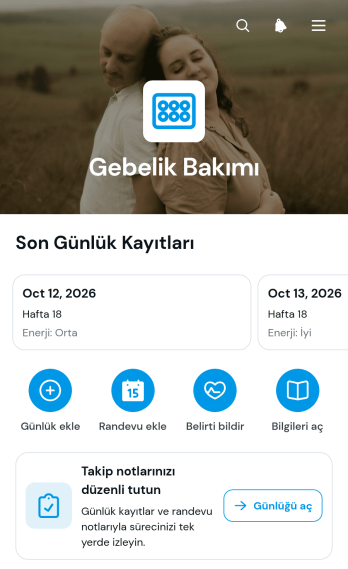 Gebelik Bakım Uygulama Șablonu