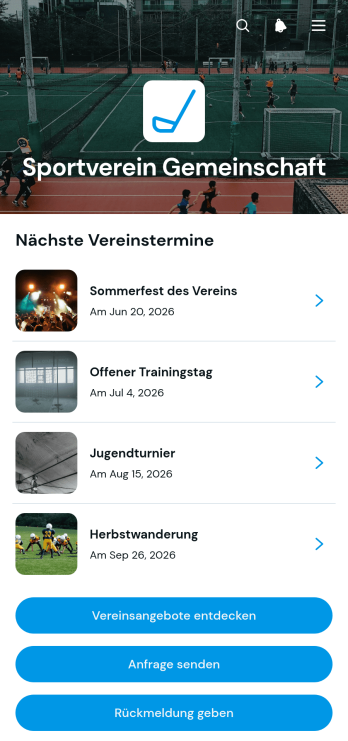 Gemeinschafts-App für Sportvereine