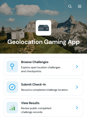 Geolocation Gaming App Template