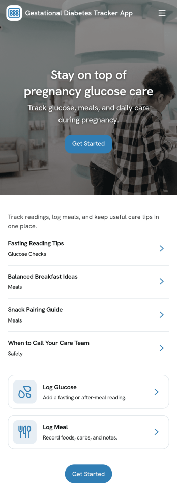 Gestational Diabetes Tracker App Template