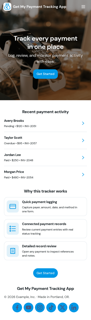 Get My Payment Tracking App Template