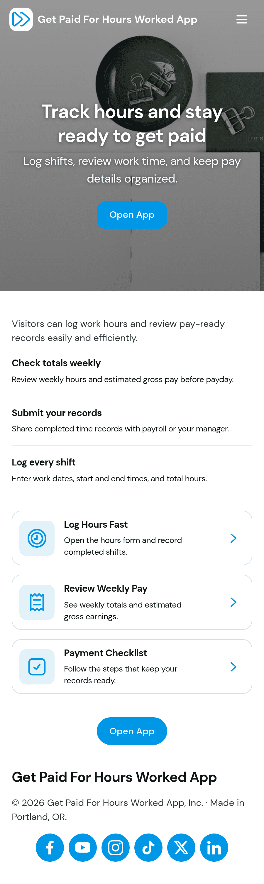 Get Paid for Hours Worked App Template | Jotform