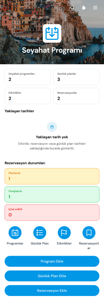 Gezi Programı Uygulama Șablonu