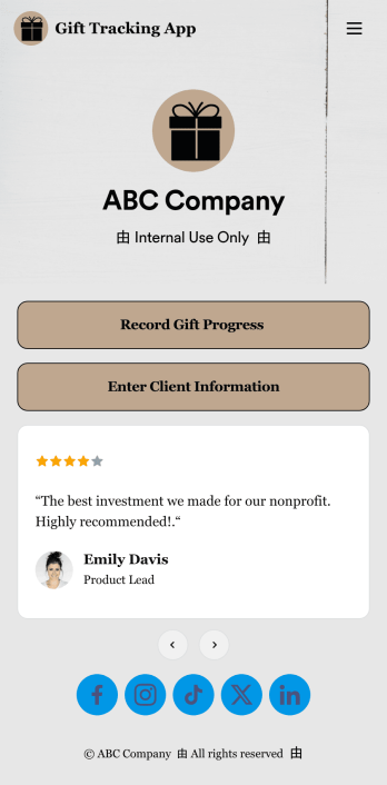 Gift Tracking App Template