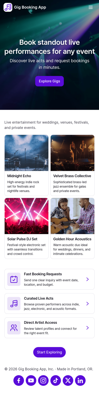 Gig Booking App Template