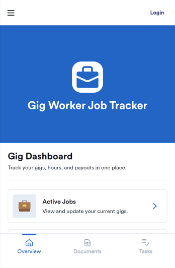 Gig Worker Job Tracker App Template