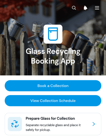 Glass Recycling Booking App Template