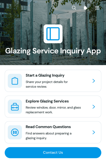 Glazing Service Inquiry App Template