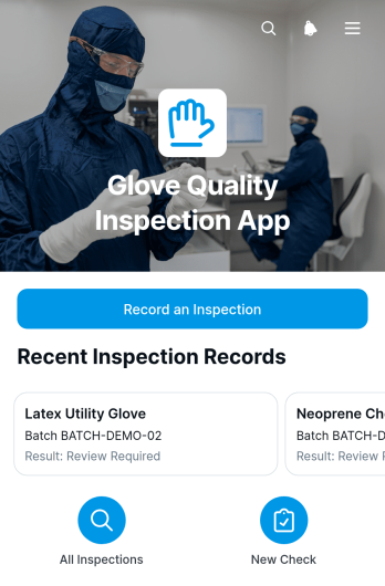Glove Quality Inspection App Template