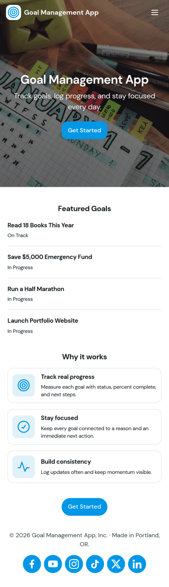 Goal Management App Template