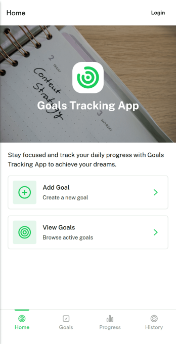 Goals Tracking App Template