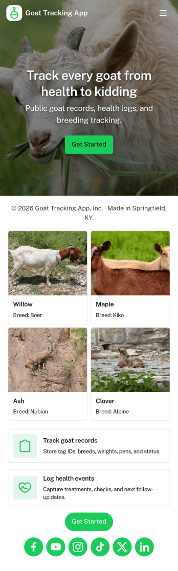 Goat Tracking App Template