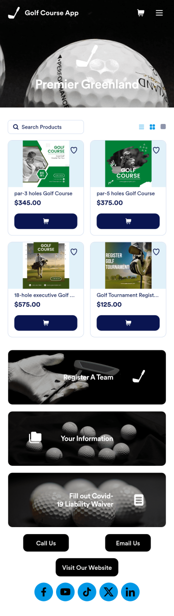 Golf Course App Template
