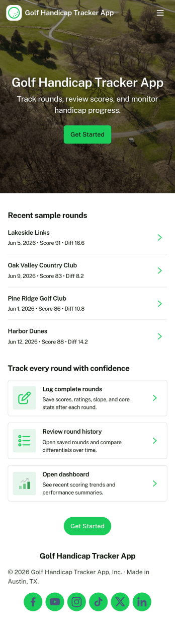 Golf Handicap Tracker App Template