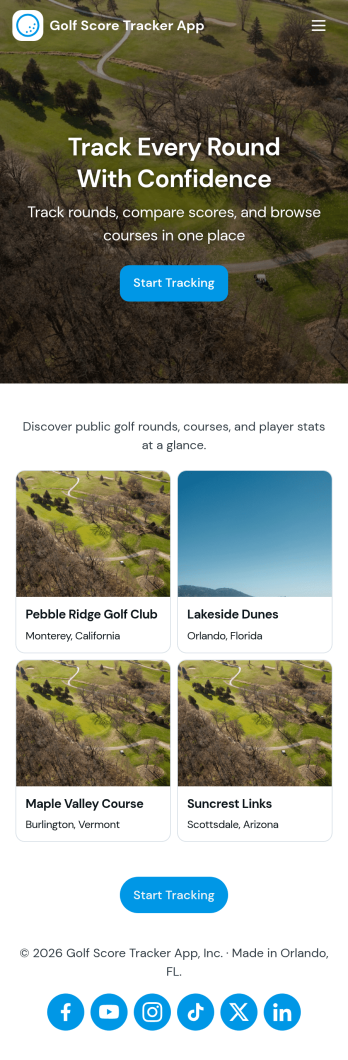 Golf Score Tracker App Template
