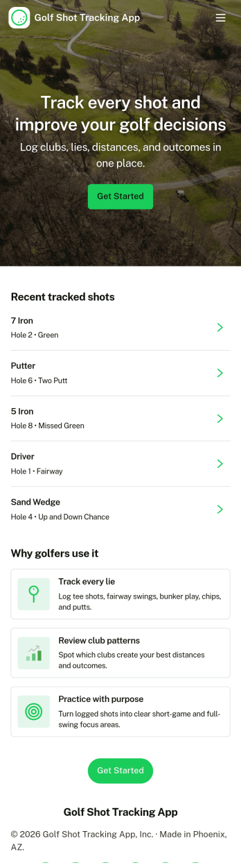 Golf Shot Tracking App Template