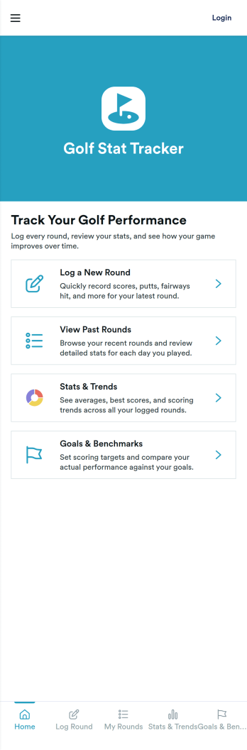 Golf Stat Tracking App Template