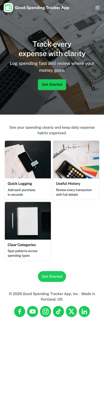 Good Spending Tracker App Template
