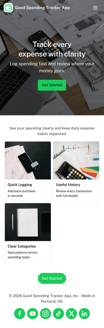 Good Spending Tracker App Template