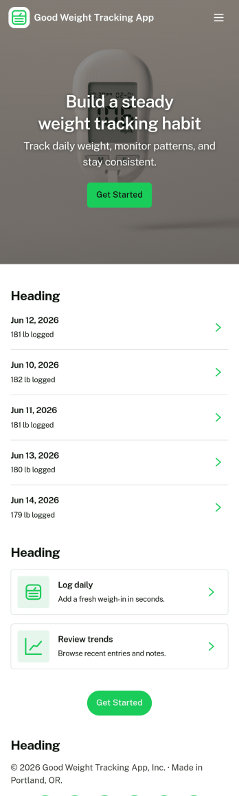 Good Weight Tracking App Template