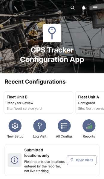 GPS Tracker Configuration App Template